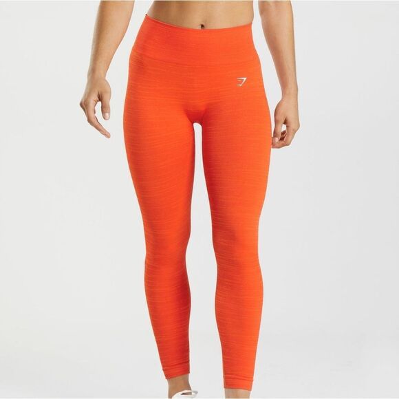 Gymshark Adapt Marl Seamless Leggings Size XS Pepper Red/Zesty Orange NWT - Picture 1 of 7